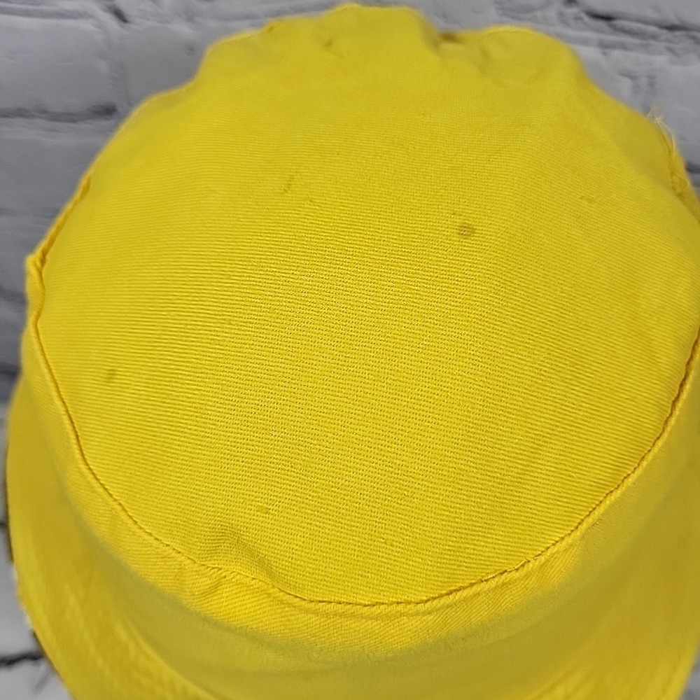 Retro Y2K Bucket Hat Womens OS Black Yellow Reversible Daisy‎ Print Sun Cap - Picture 8 of 11